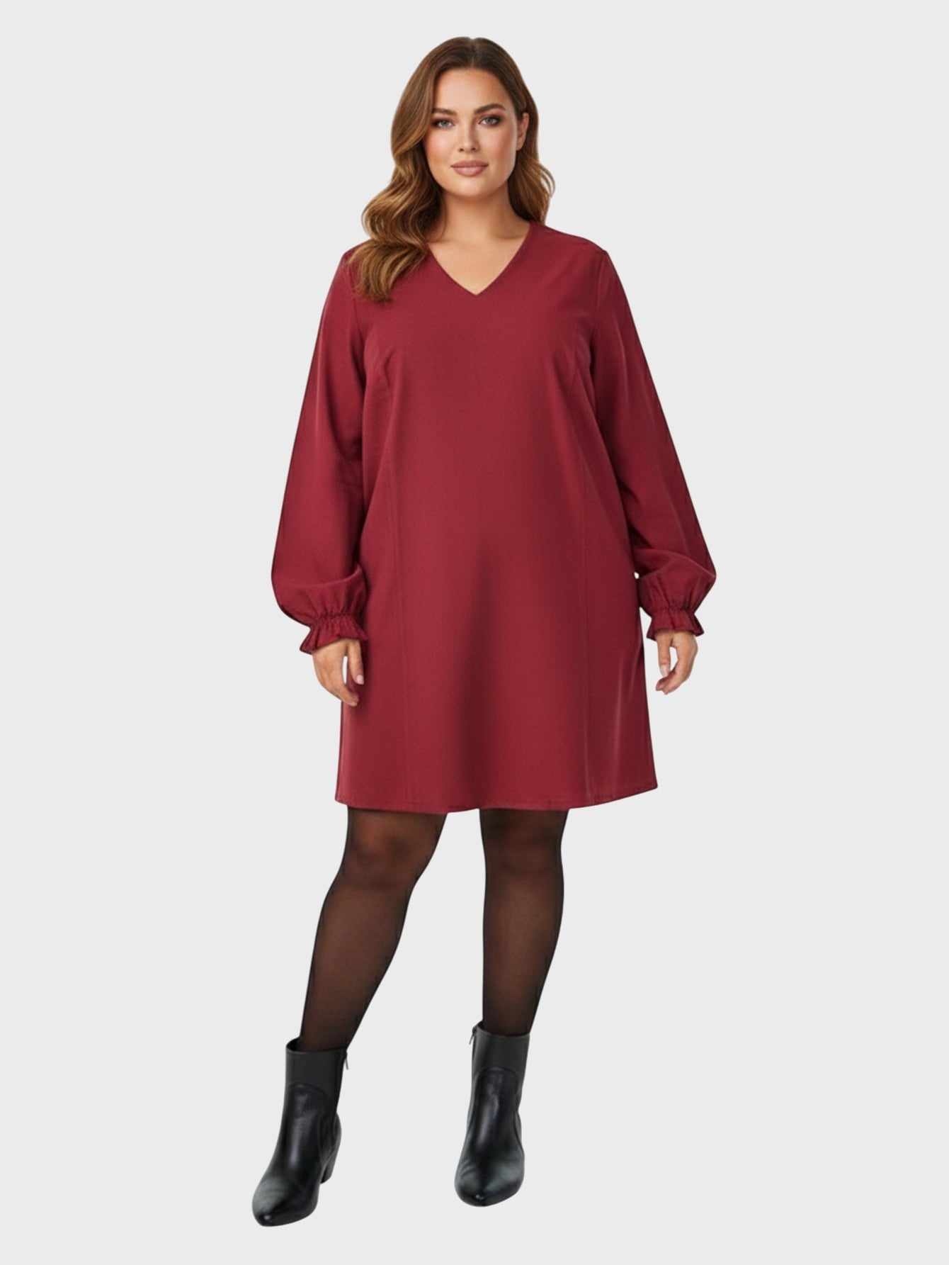 Lapa Plus Women's V - Neck Basic Dress - Lapa plus