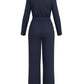 Lapa Plus Women's V - Neck Wrap Belted Jumpsuit - Lapa plus