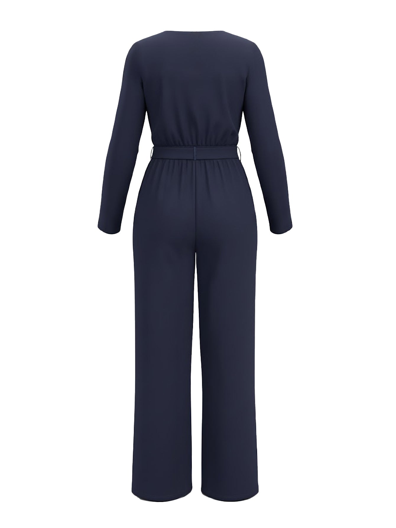 Lapa Plus Women's V - Neck Wrap Belted Jumpsuit - Lapa plus