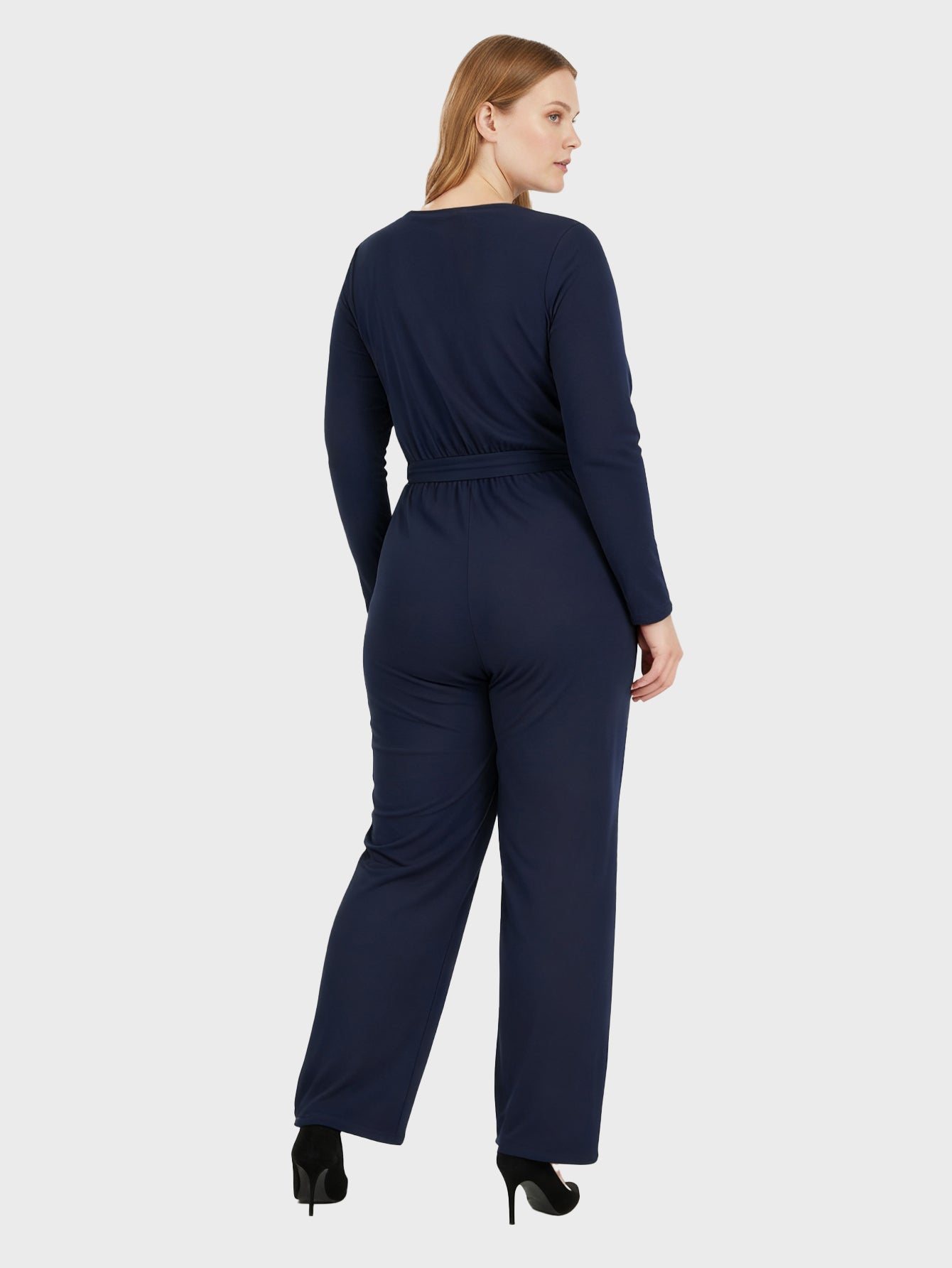 Lapa Plus Women's V - Neck Wrap Belted Jumpsuit - Lapa plus