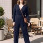 Lapa Plus Women's V - Neck Wrap Belted Jumpsuit - Lapa plus