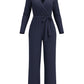 Lapa Plus Women's V - Neck Wrap Belted Jumpsuit - Lapa plus