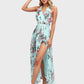 Lapa Plus Women's Vacation Floral Chiffon Halter Dress With Lining - Lapa plus