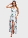 Lapa Plus Women's Vacation Floral Chiffon Halter Dress With Lining - Lapa plus