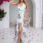 Lapa Plus Women's Vacation Floral Chiffon Halter Dress With Lining - Lapa plus