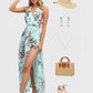 Lapa Plus Women's Vacation Floral Chiffon Halter Dress With Lining - Lapa plus