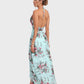 Lapa Plus Women's Vacation Floral Chiffon Halter Dress With Lining - Lapa plus