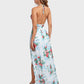 Lapa Plus Women's Vacation Floral Chiffon Halter Dress With Lining - Lapa plus
