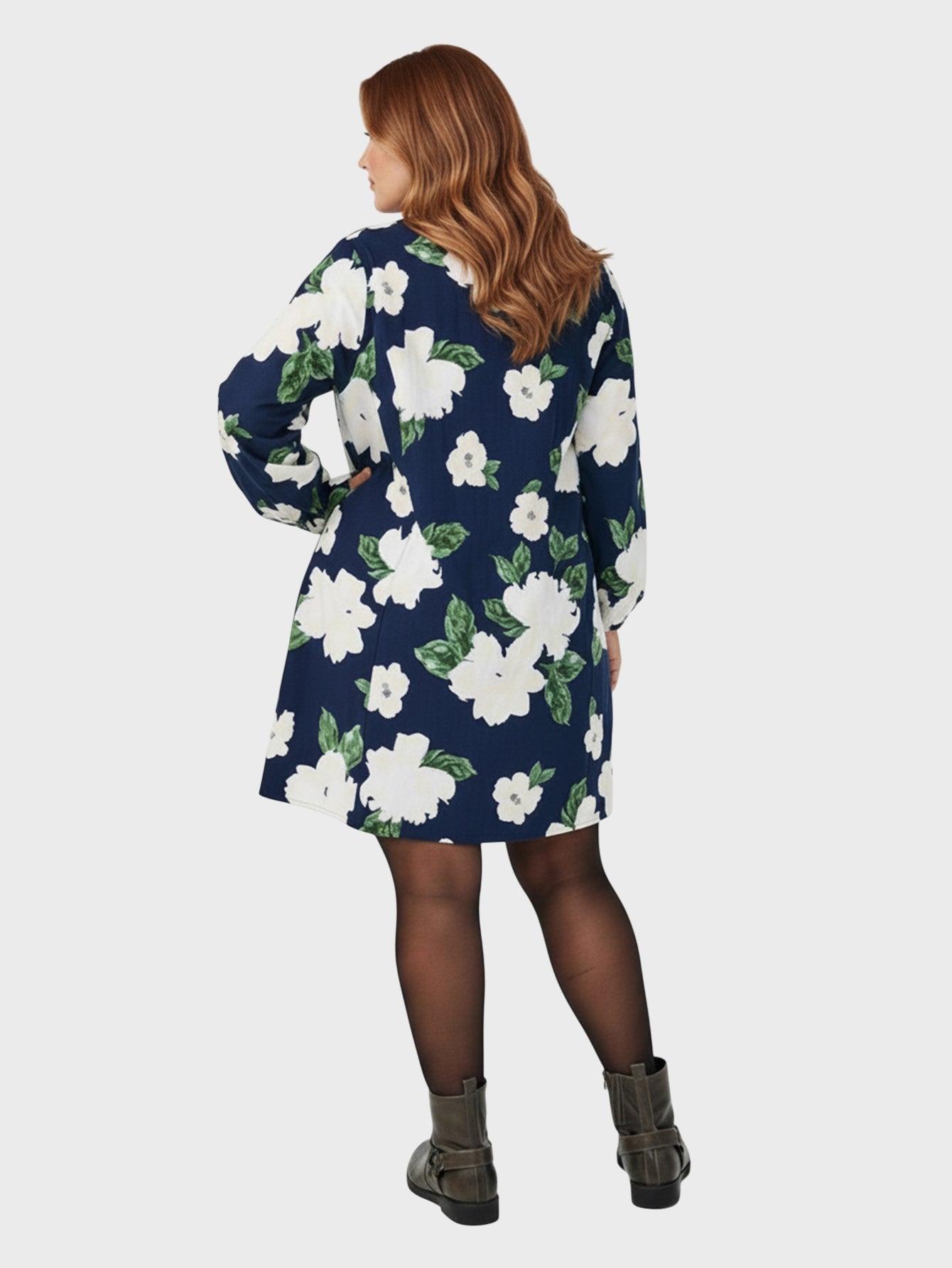 Lapa Plus Women's Vintage Floral and Leaf Print Dress - Lapa plus
