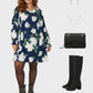 Lapa Plus Women's Vintage Floral and Leaf Print Dress - Lapa plus