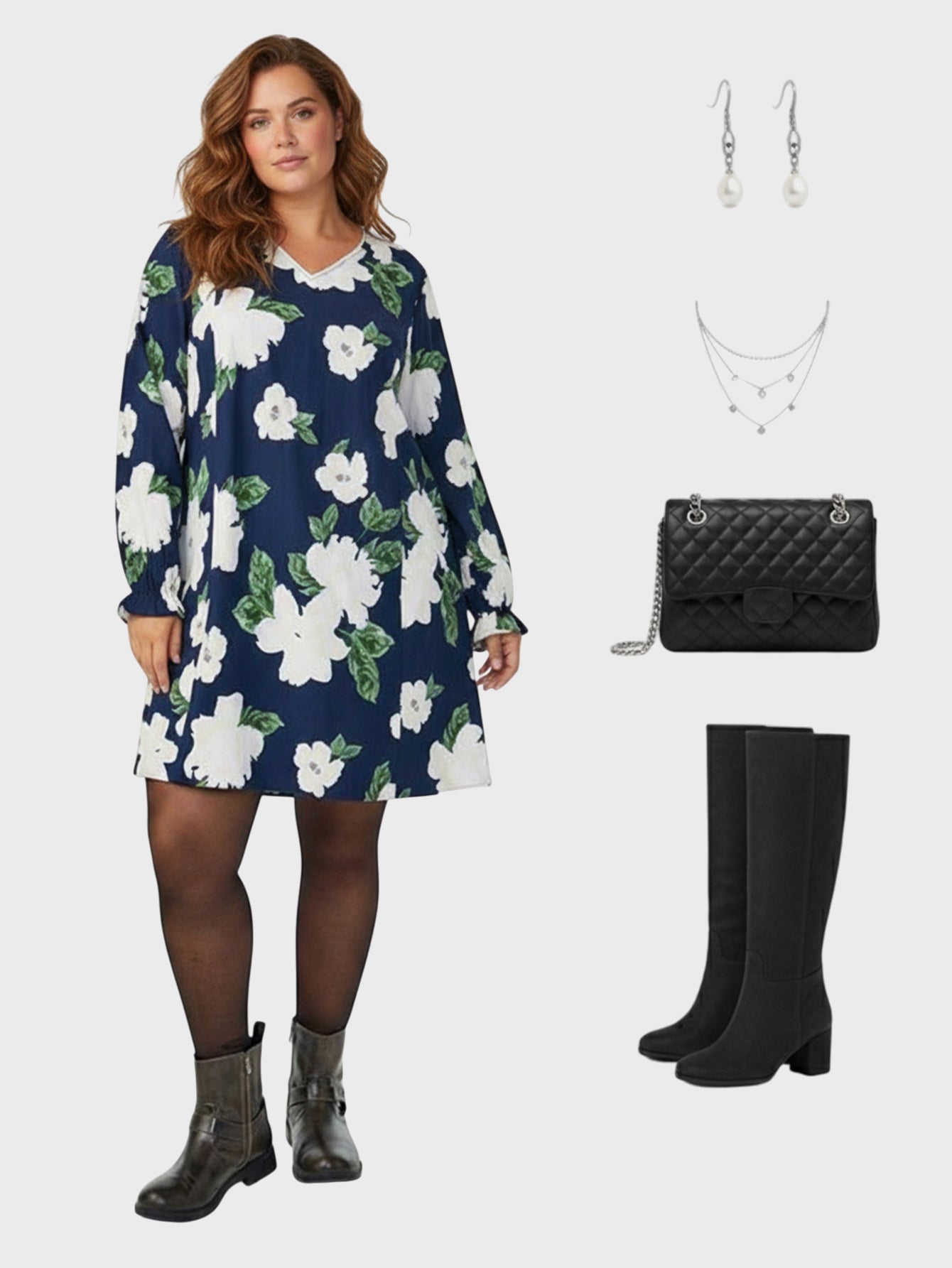 Lapa Plus Women's Vintage Floral and Leaf Print Dress - Lapa plus