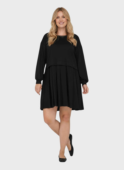 Lapa Plus Women's Stylish Dress with Pleated Hem