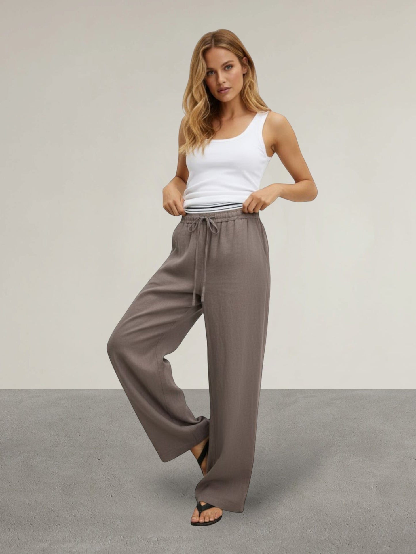 Lapa Plus Women's Cotton-Linen Like Casual Pants