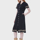 Lapa Plus Women's Embroidered Button Up Shirt Dress