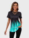 Lapa Plus Women's Short Sleeved Gradient Printed T-shirt