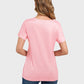 Lapa Plus Women's Lace V-Neck Printed Short Sleeve T-Shirt Top