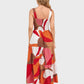 Lapa Plus Women's Bohemian Printed Pleated Camisole Dress