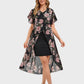 Lapa Plus Women's Asymmetric Floral Print Two-piece Dress