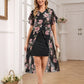 Lapa Plus Women's Asymmetric Floral Print Two-piece Dress