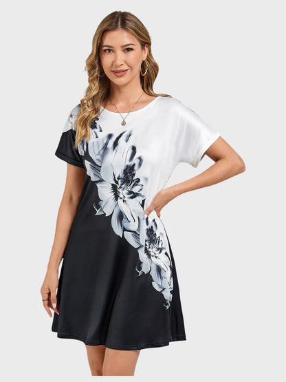 Lapa Plus Women's 3D Floral Print Loose Hem Dress