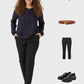 Women's Basic Crewneck Button - Front Top - Lapa plus