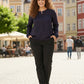 Women's Basic Crewneck Button - Front Top - Lapa plus