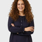 Women's Basic Crewneck Button - Front Top - Lapa plus